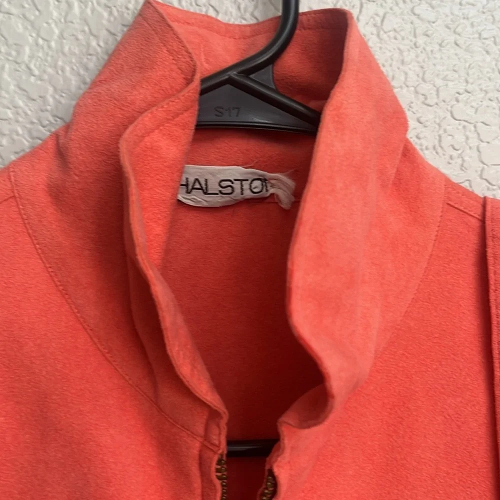 Vintage Halston Suede Salmon Shirt Dress - Picture 2 of 10